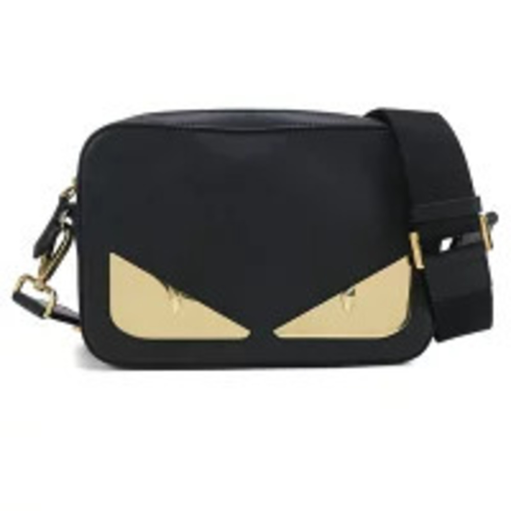 Fendi Crossbody Bag Camera Case Leather SQP Black
